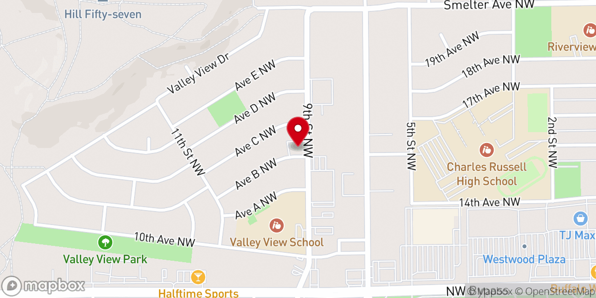 Map showing location of New Hope Christian Church
