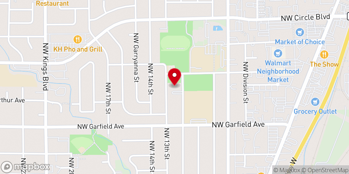 Map showing location of Corvallis Korean Presbyterian Church