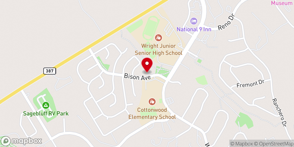Map showing location of Prairieview Assembly of God Church
