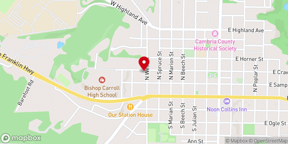 Map showing location of Grace Church