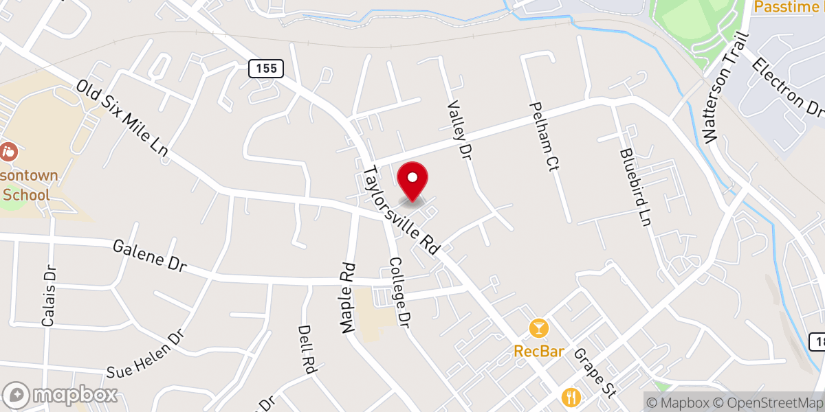 Map showing location of Jeffersontown Baptist Church