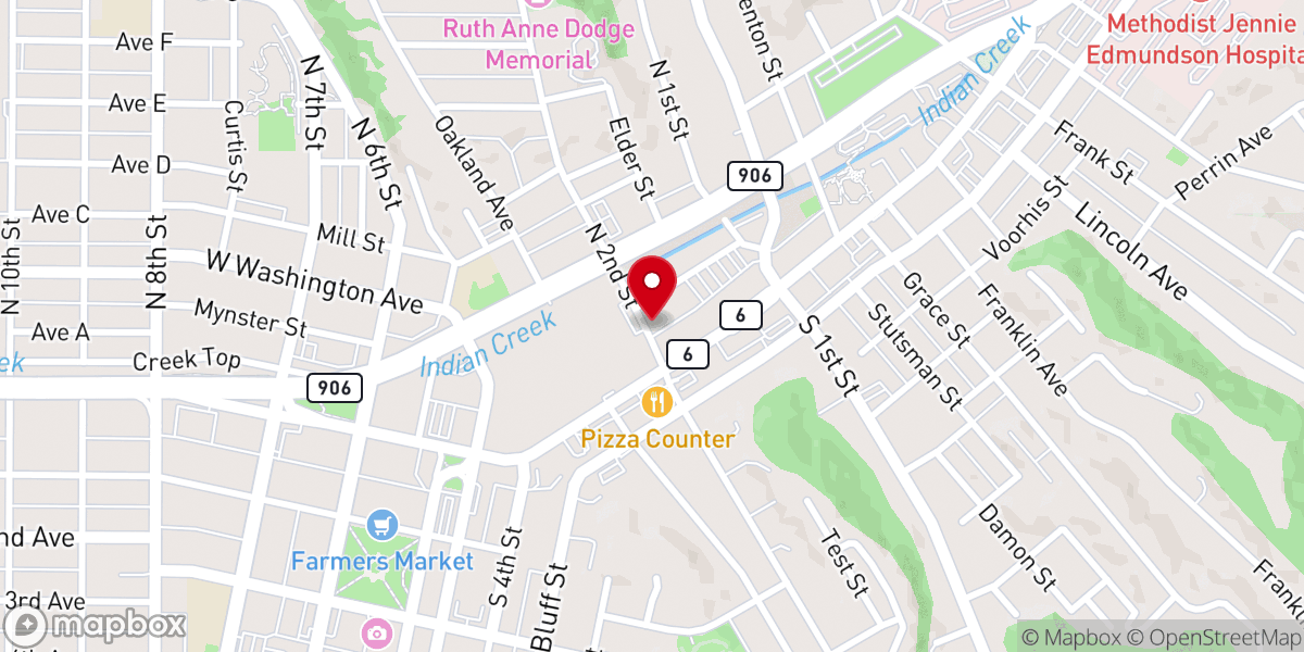 Map showing location of Community of Christ Thrift Store and Food Pantry
