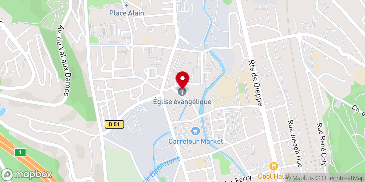Map showing location of Eglise Vallée du Cailly - Maromme