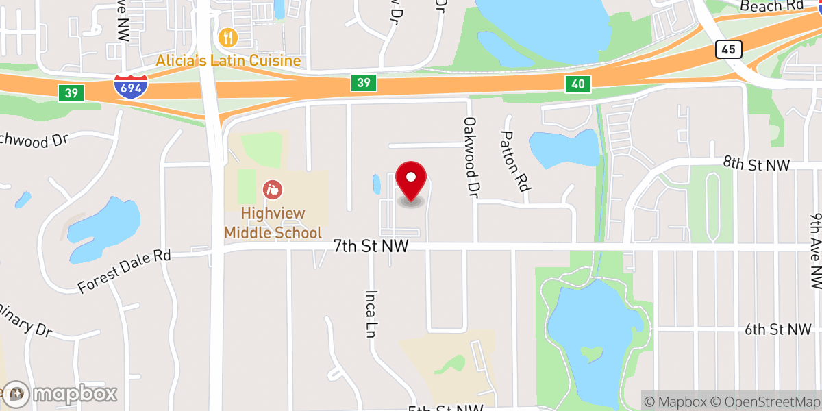 Map showing location of Christ the King Lutheran Church