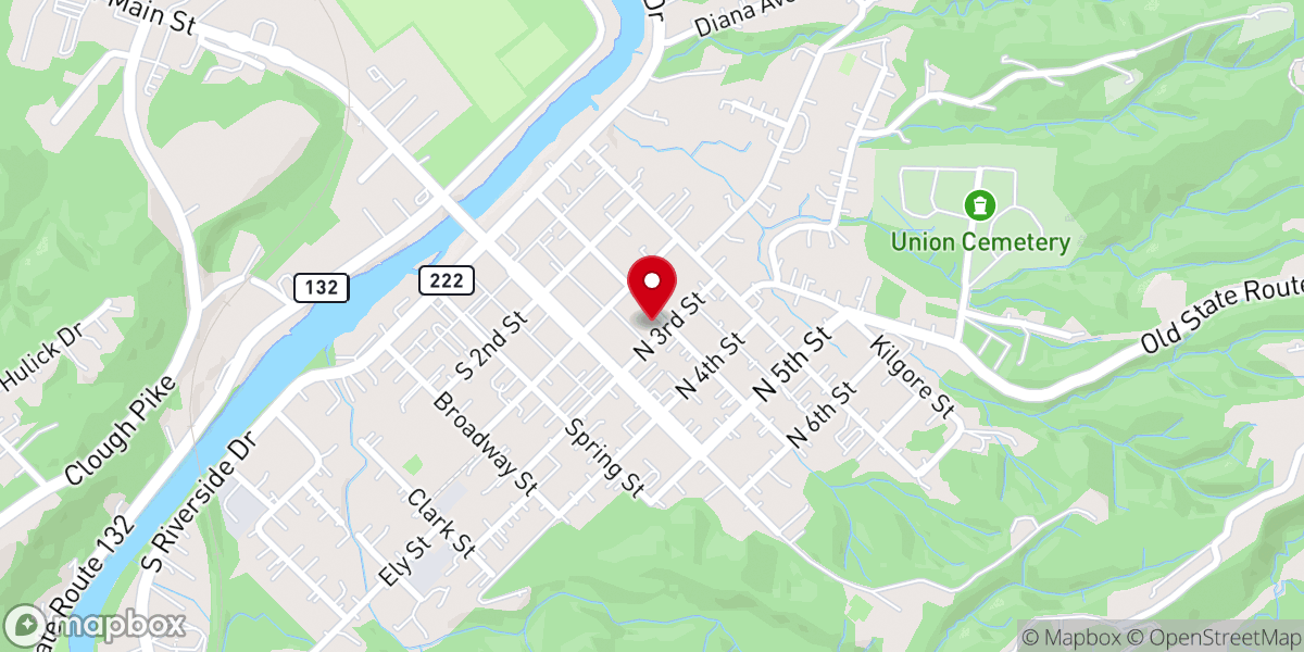 Map showing location of Batavia First Prsby Church