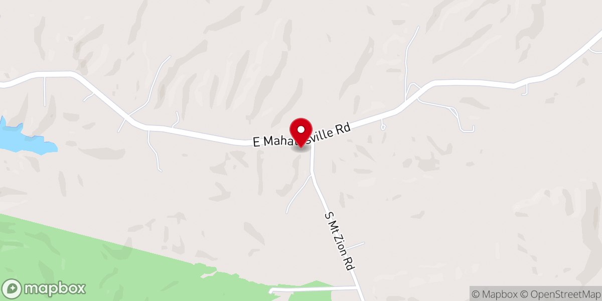 Map showing location of Mount Zion Church