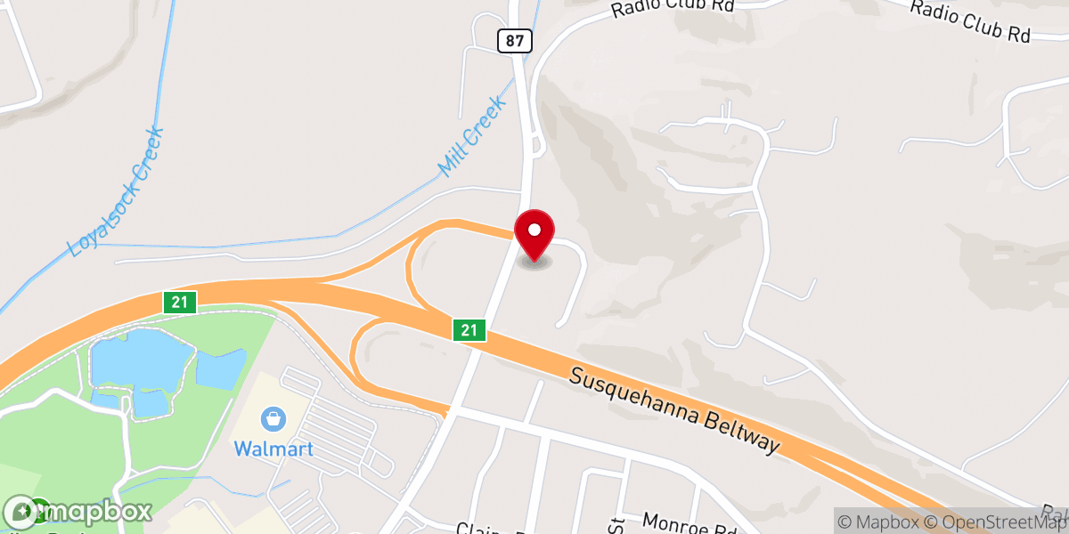 Map showing location of Montoursville Brethren in Christ