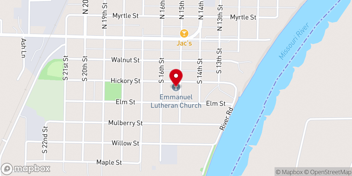 Map showing location of Emmanuel Lutheran Church