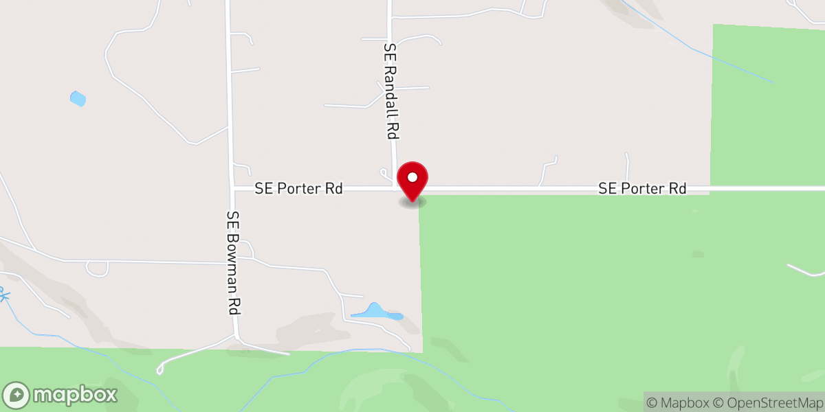 Map showing location of Porter Mennonite Church