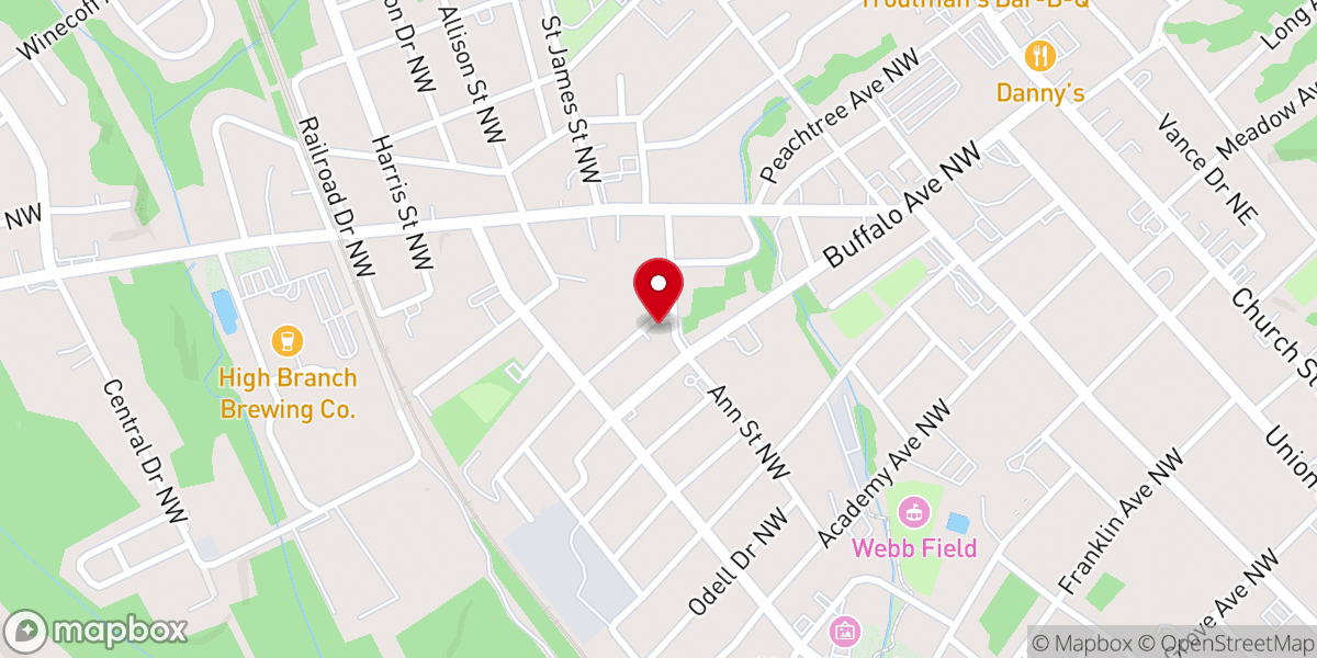 Map showing location of Ann Street United Methodist Church