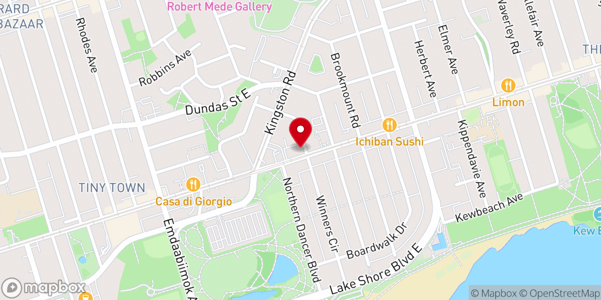 Map showing location of Toronto Mennonite New Life Church