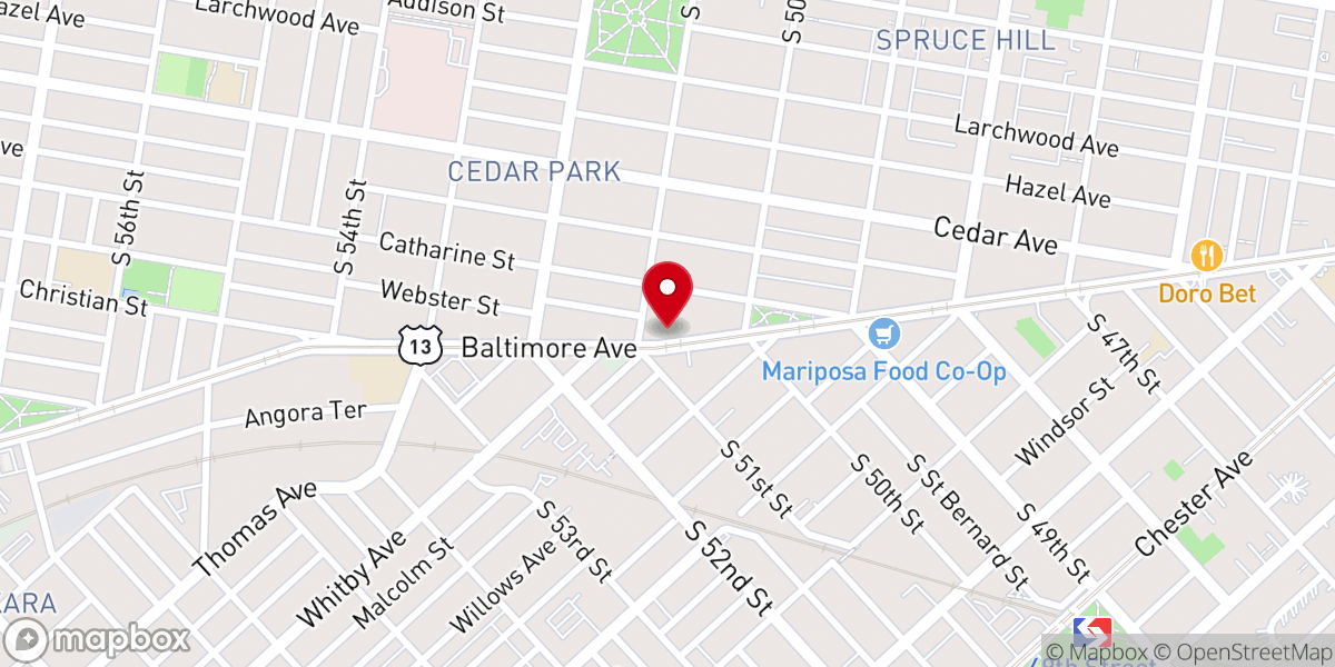 Map showing location of The Peoples Baptist Church
