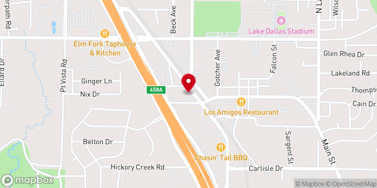 Map showing location of First Baptist Church Lake Dallas