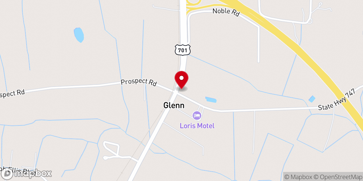 Map showing location of Glendale Baptist Church