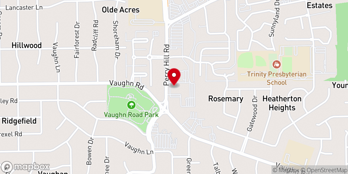 Map showing location of Heritage Baptist Church