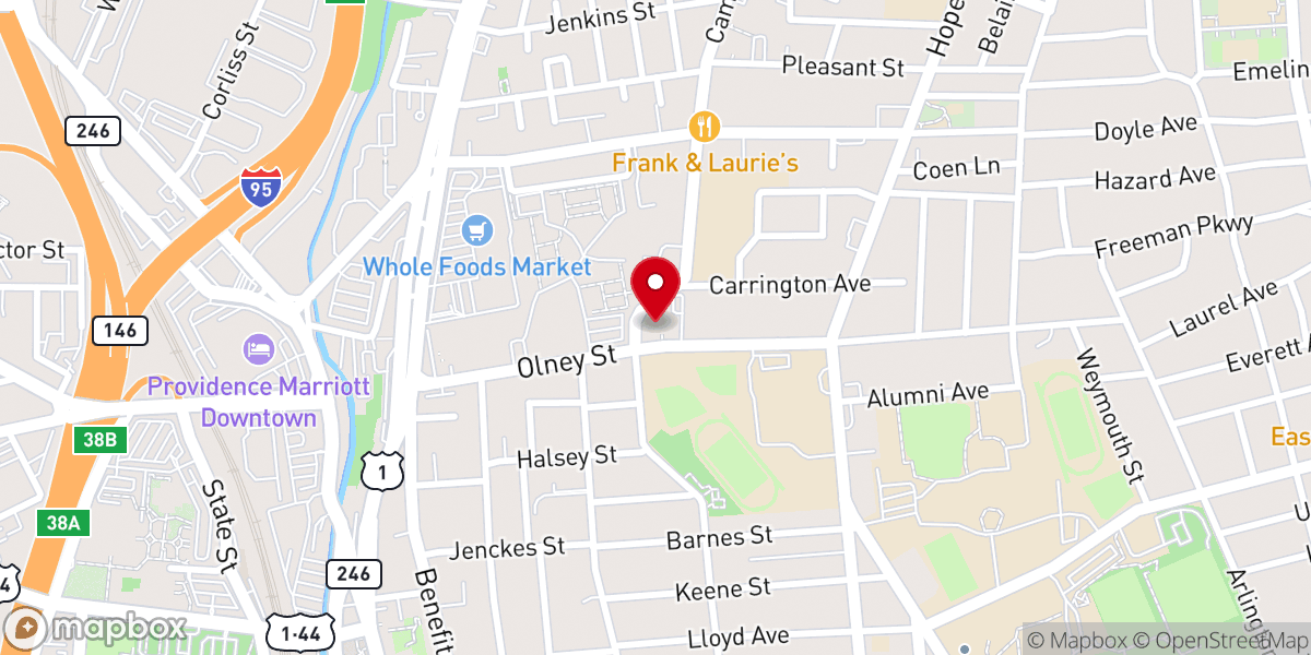 Map showing location of Olney Street Baptist Church