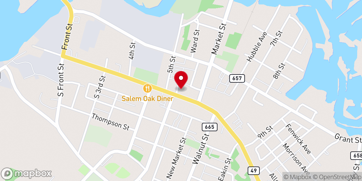 Map showing location of First Baptist Church