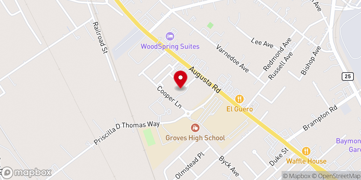 Map showing location of Fairlawn Baptist Church