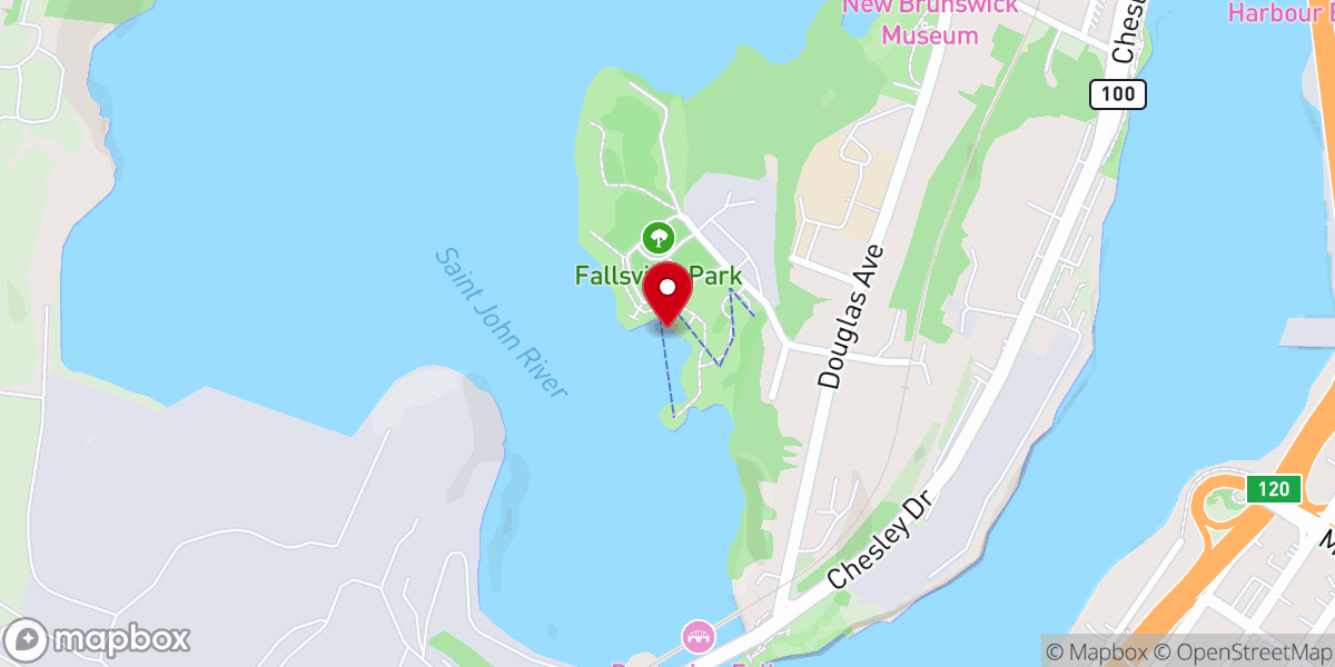 Map showing location of Reversing Falls