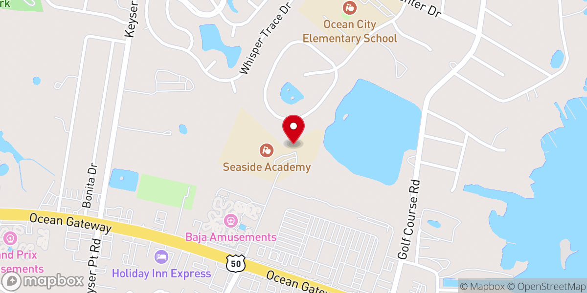 Map showing location of Seaside Christian Academy