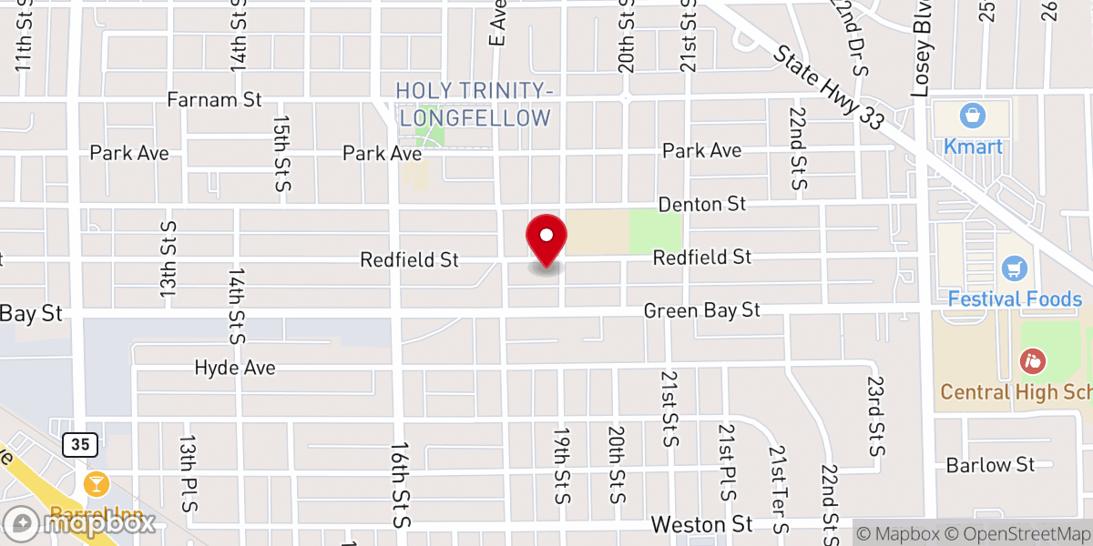 Map showing location of Faith United Methodist Church