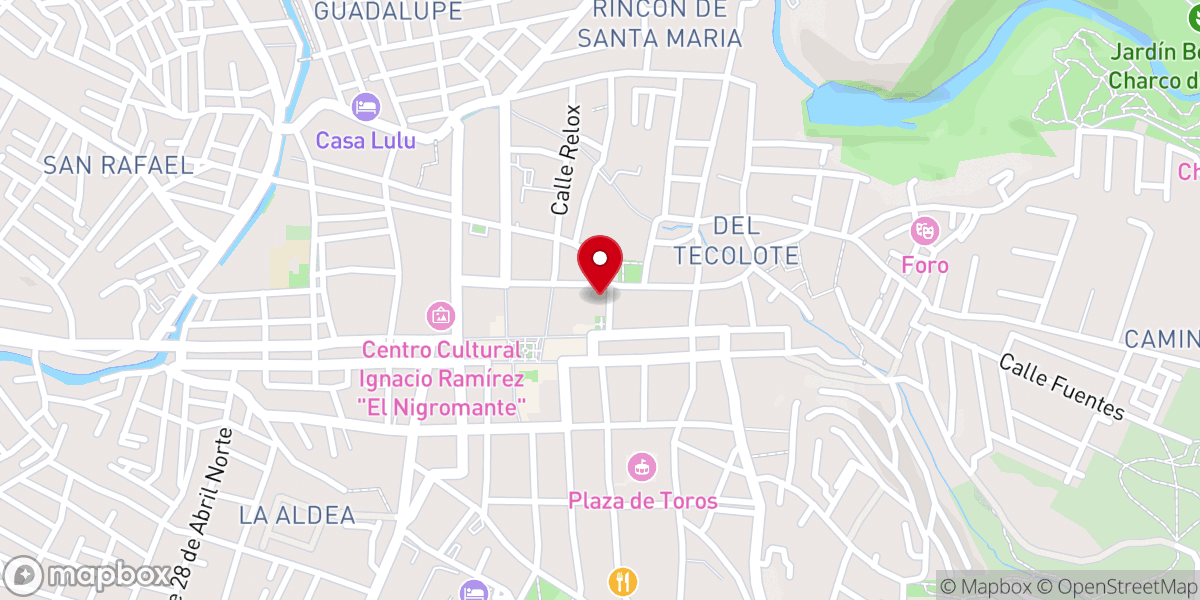 Map showing location of Templo de San Francisco