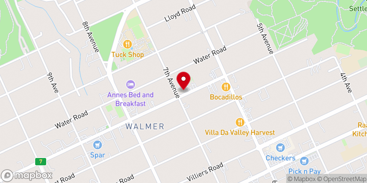 Map showing location of Walmer Methodist Church