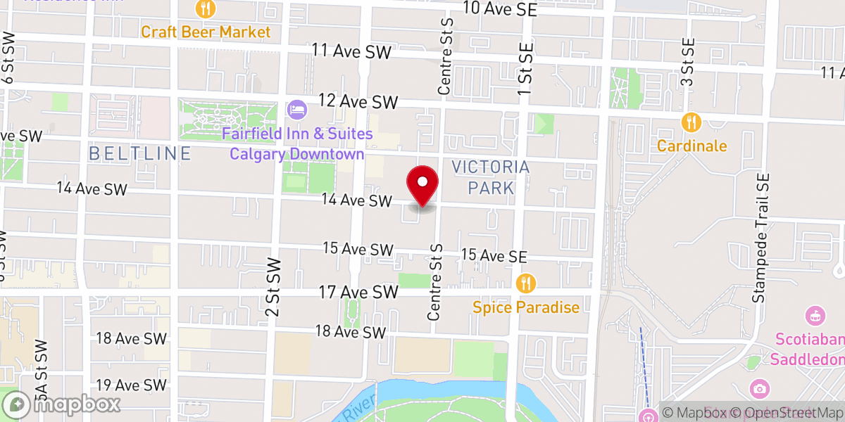 Map showing location of Hungarian Calvin Presbyterian Church