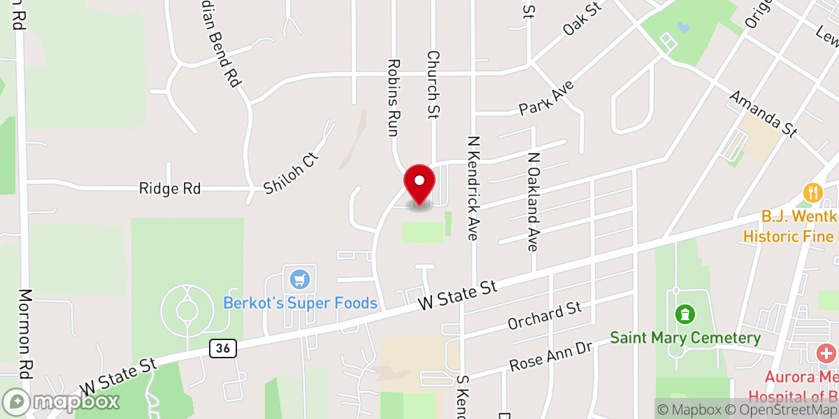 Map showing location of St. John's Lutheran Church & School