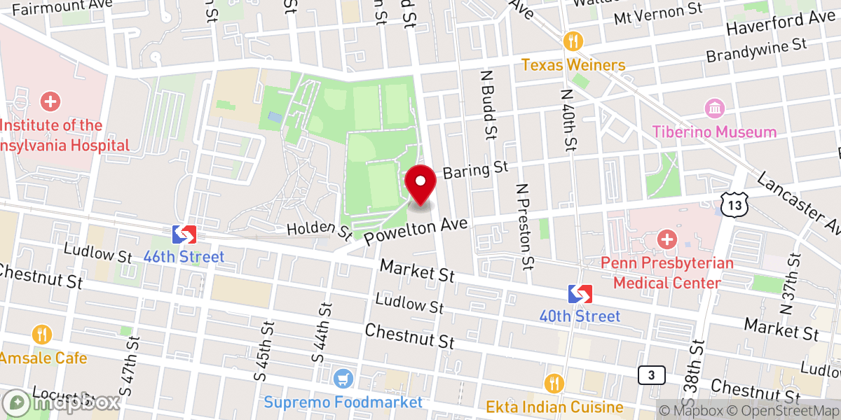 Map showing location of Lombard Central Presbyterian Church
