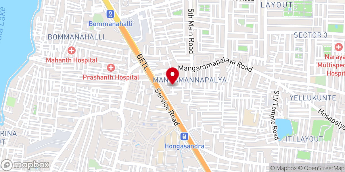 Map showing location of St. Mary's Church BOMMANAHALLI