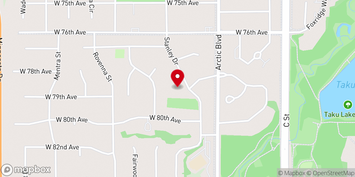 Map showing location of South Anchorage Church of Christ