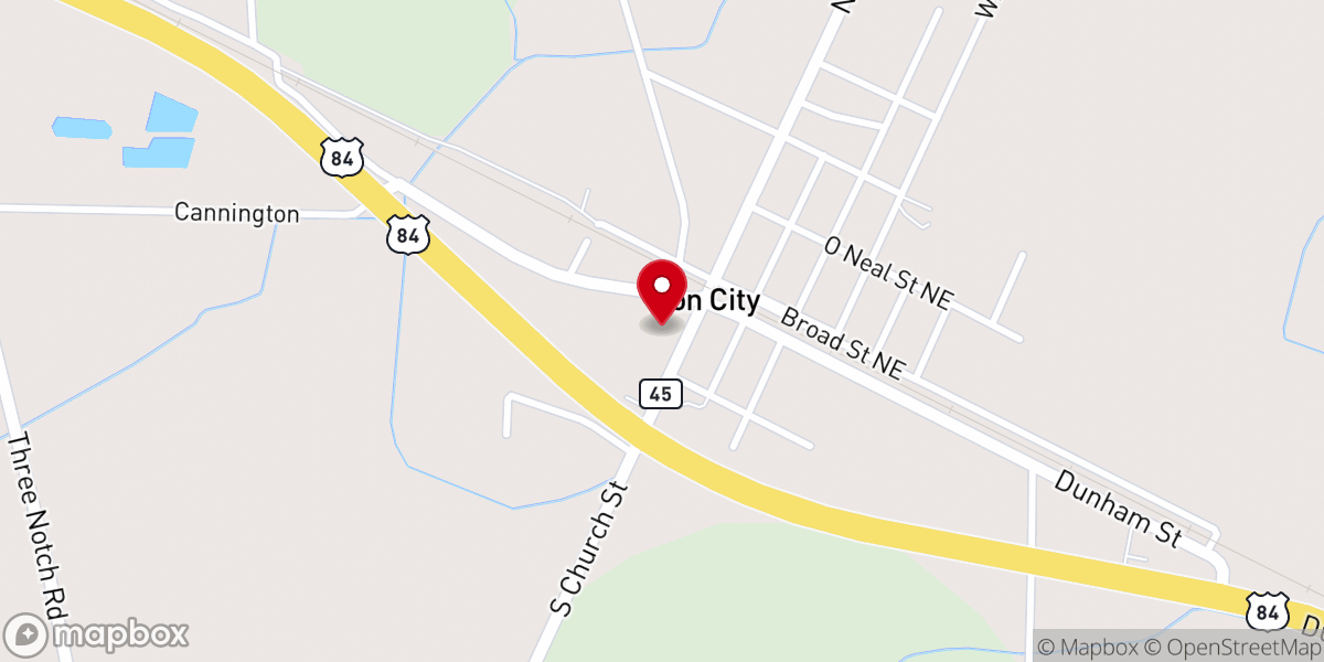 Map showing location of New Vision Christian Center