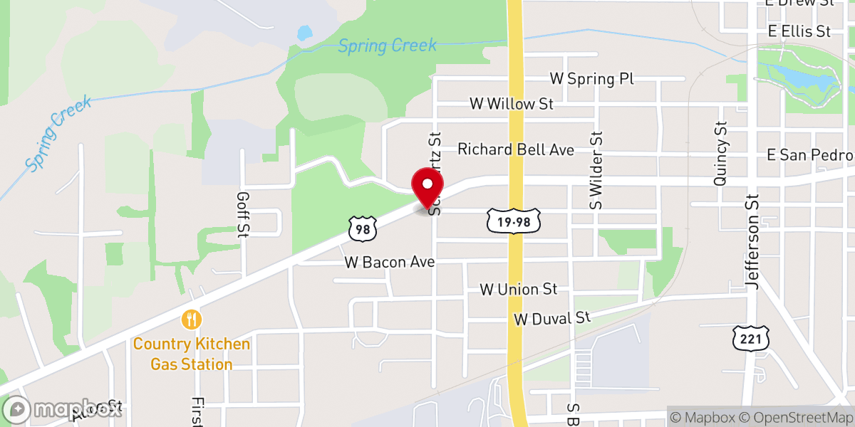Map showing location of Restoration Faith Center Church