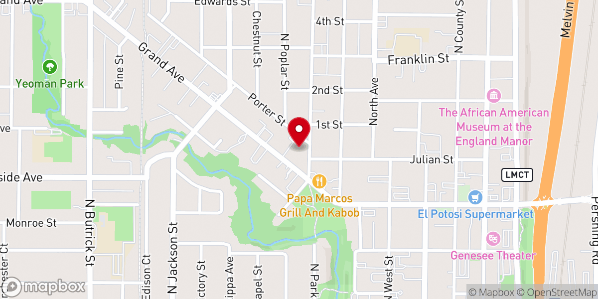 Map showing location of Trinity United Lutheran Church