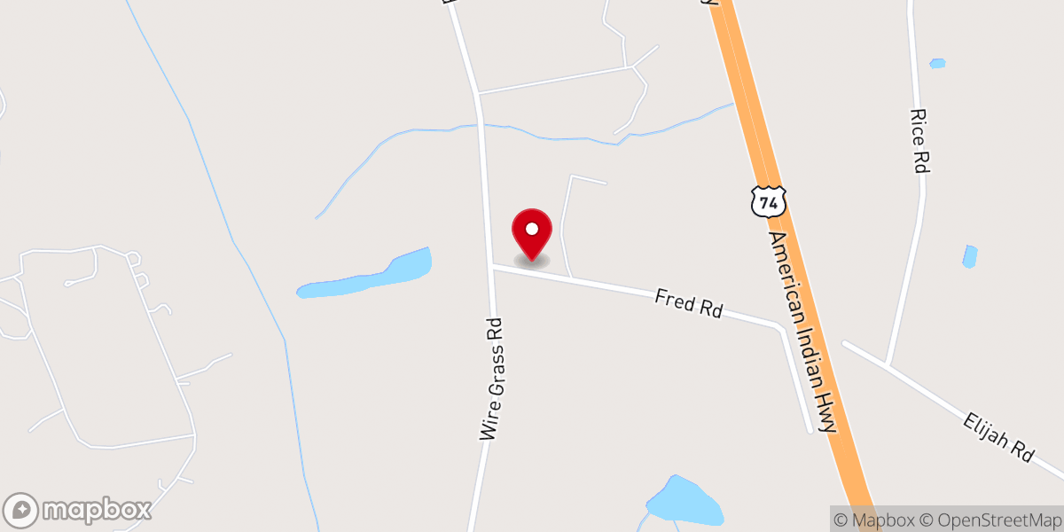 Map showing location of Hog Swamp Church
