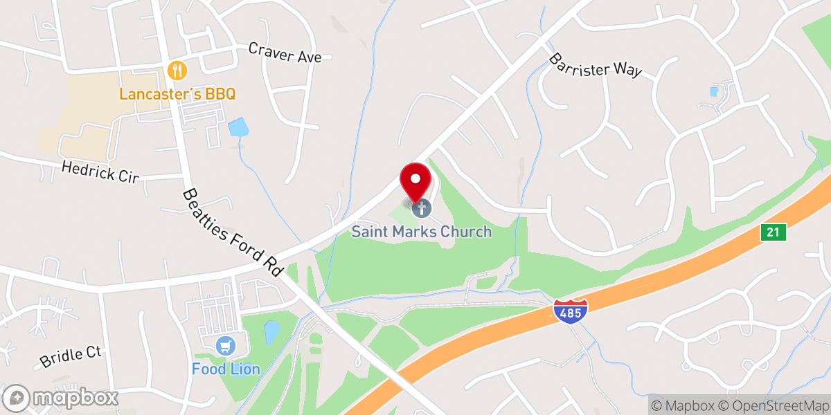 Map showing location of St. Mark's Episcopal Church