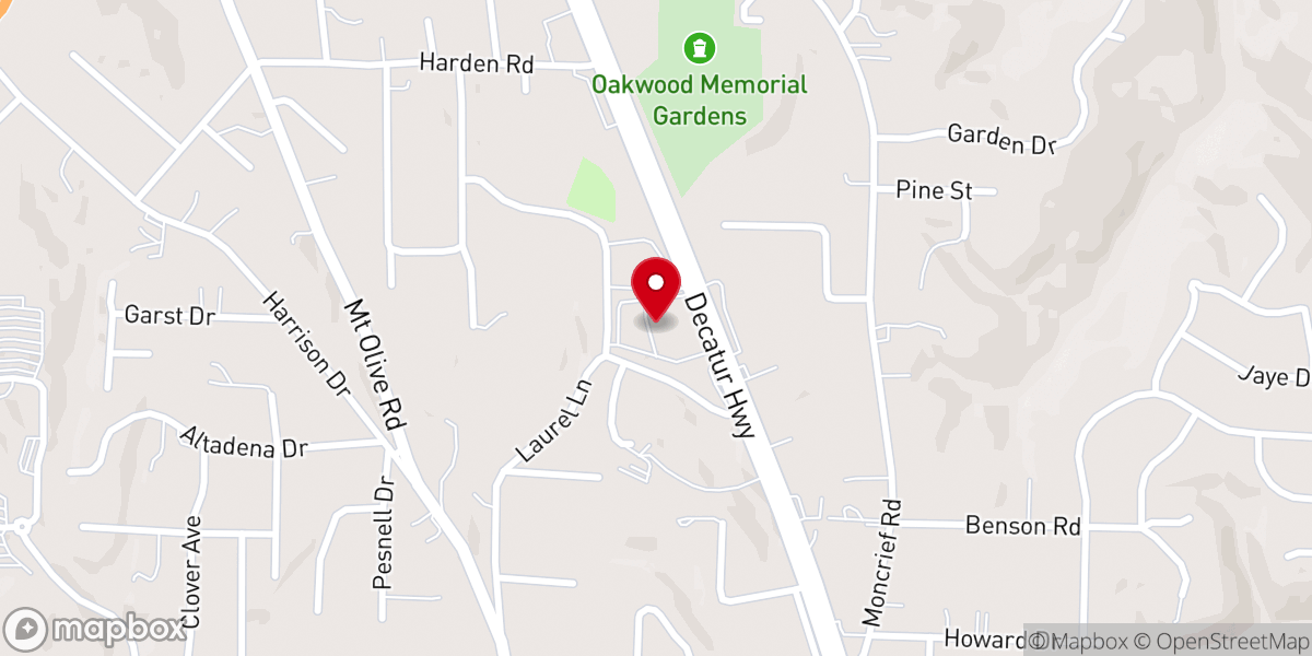 Map showing location of Decatur Highway Church of Christ