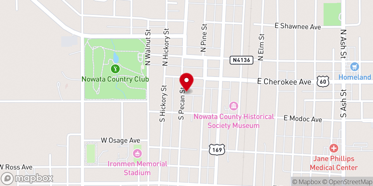 Map showing location of Central Church of Christ