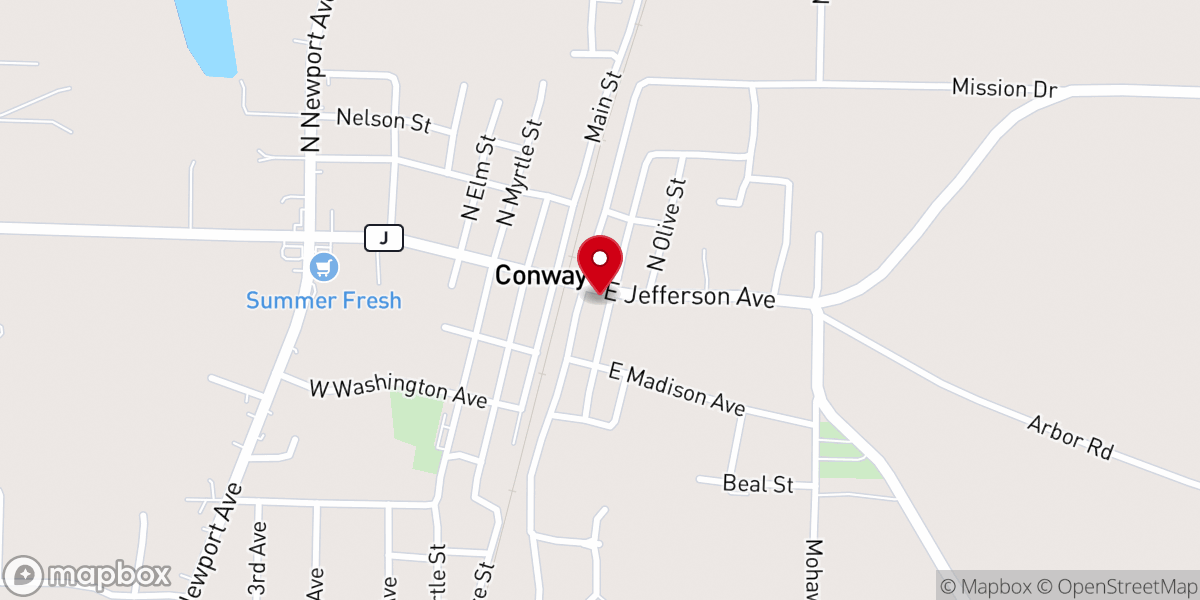 Map showing location of Crossing Over Southern Baptist Church