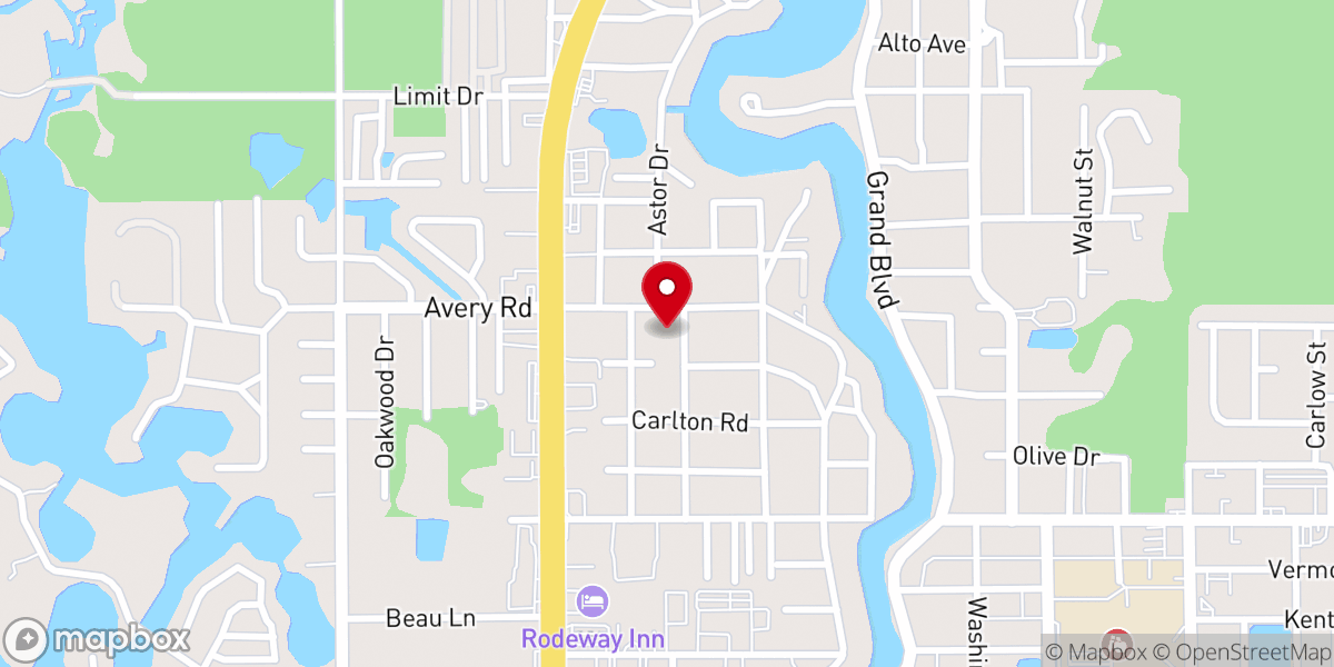 Map showing location of First Church of the Nazarene