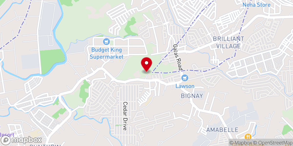 Map showing location of Our Lady of Lourdes Quasi Parish
