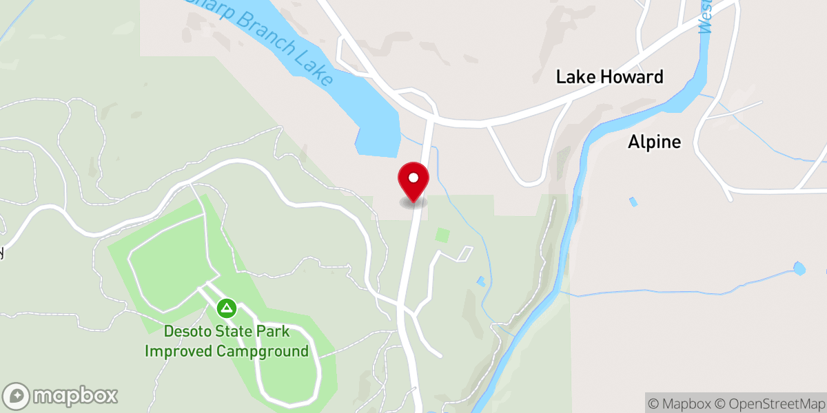 Map showing location of Rock Bridge Church