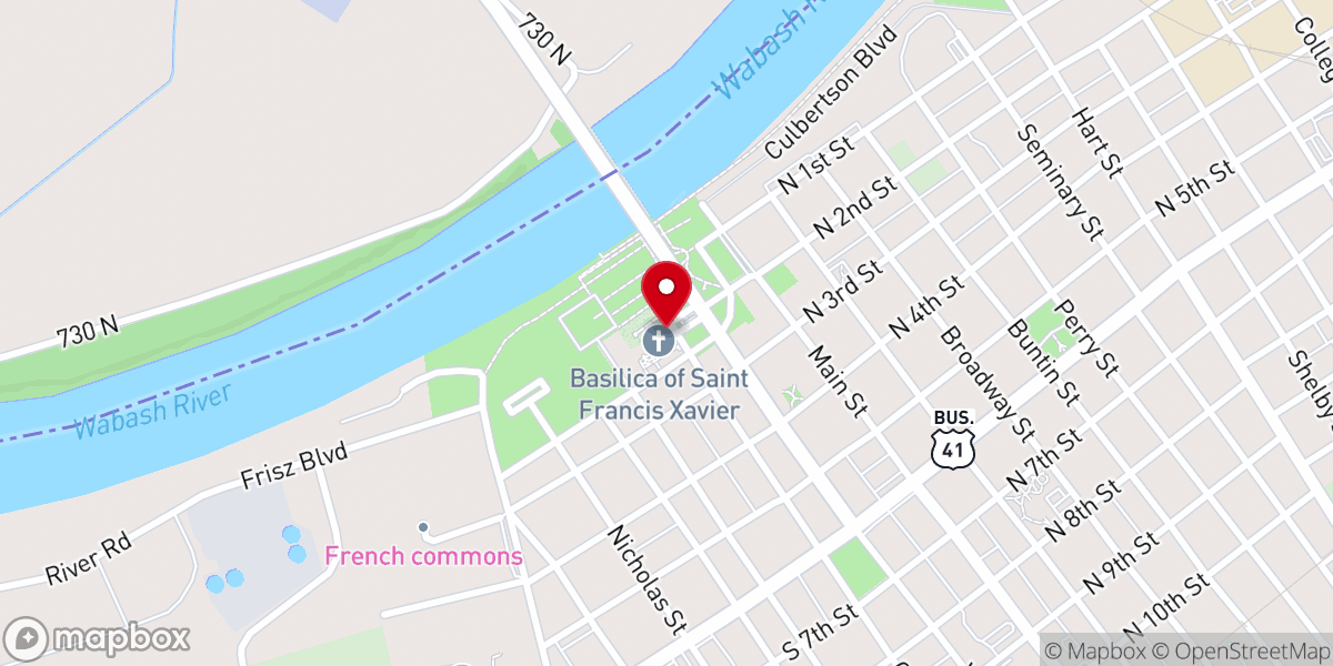 Map showing location of Basilica of St. Francis Xavier Proto-Cathedral