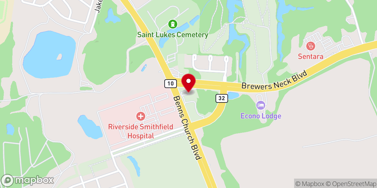 Map showing location of Benns Church Preschool