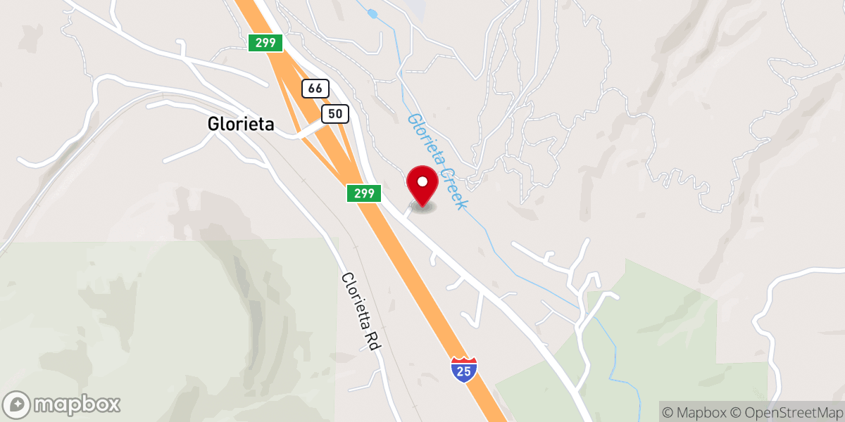 Map showing location of Glorieta Baptist Church