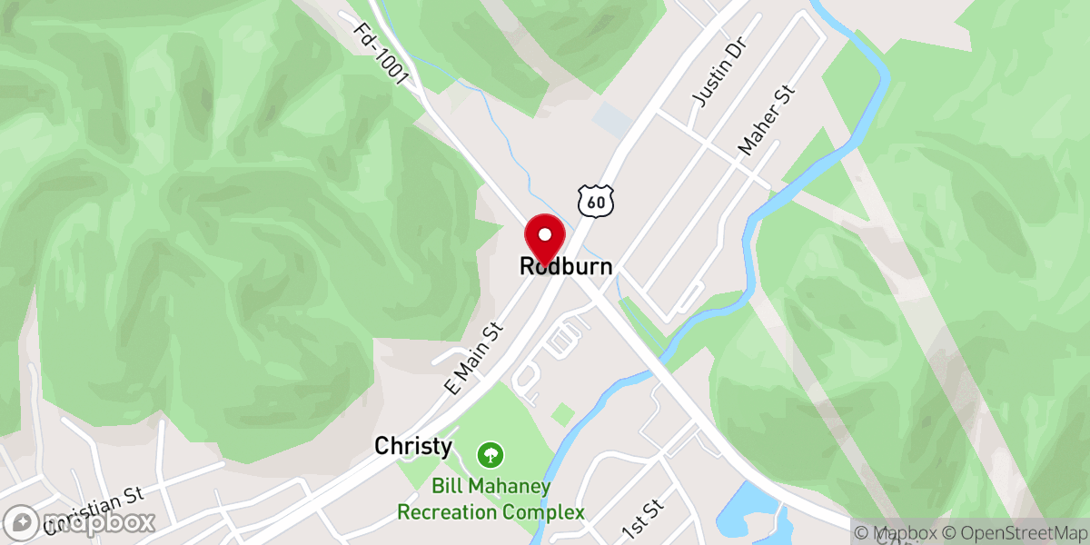 Map showing location of Rodburn Church of God