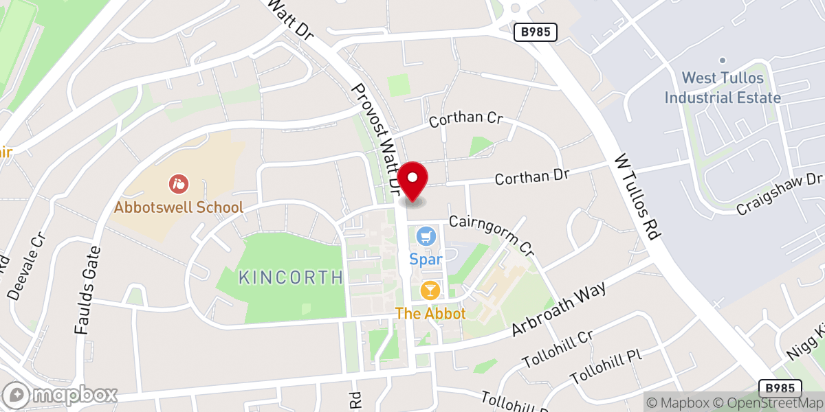 Map showing location of Our Lady of Aberdeen RC Church