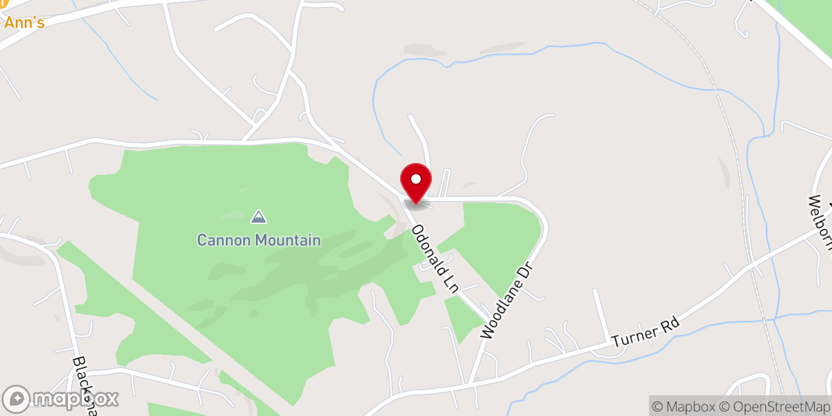 Map showing location of Cannon Mountain Baptist Church