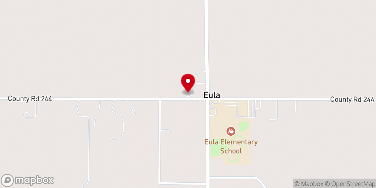 Map showing location of Eula First Baptist Church